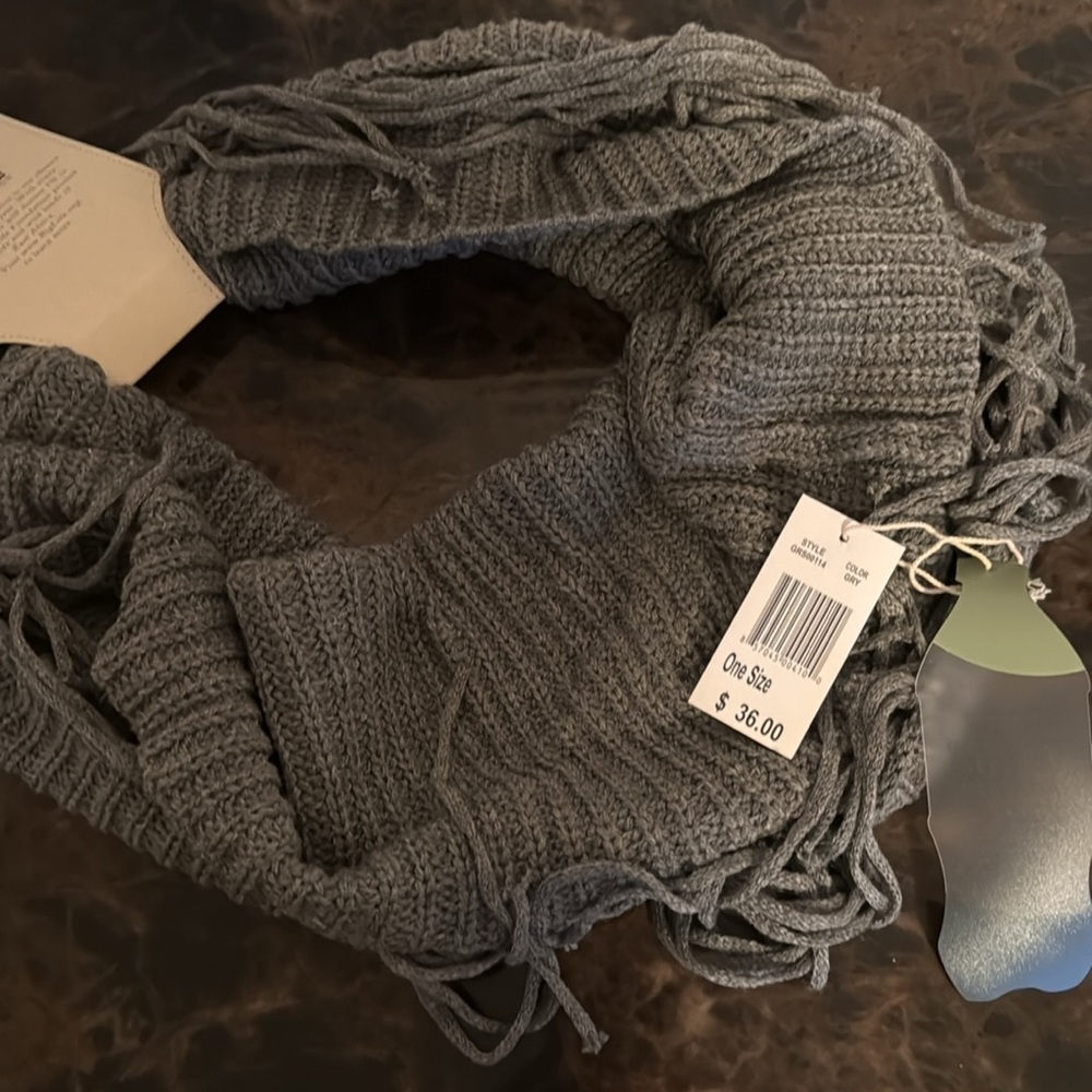 New! Green-label Eternity Gray Infinity Scarf